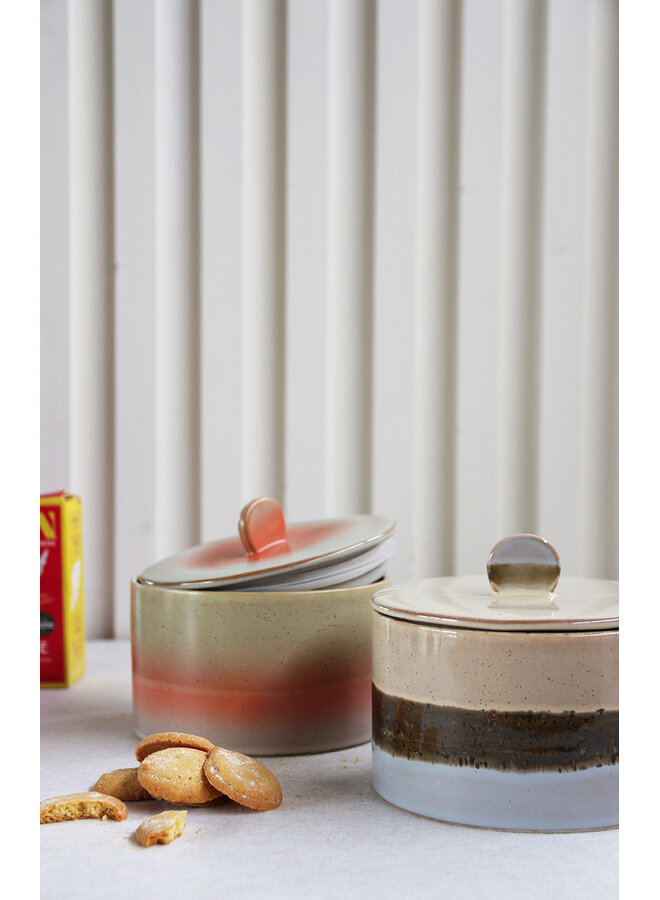 Koektrommel ceramic 70's cookie jar: lake