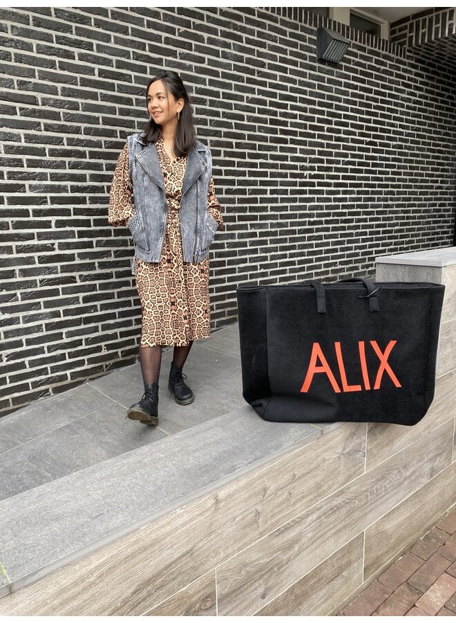 Tas ladies woven felted Alix bag black