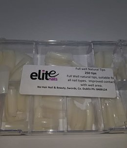 Elite Full Well Natural Tips Size 1-10 250ct