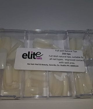 Elite Full Well Natural Tips Size 1-10 250ct
