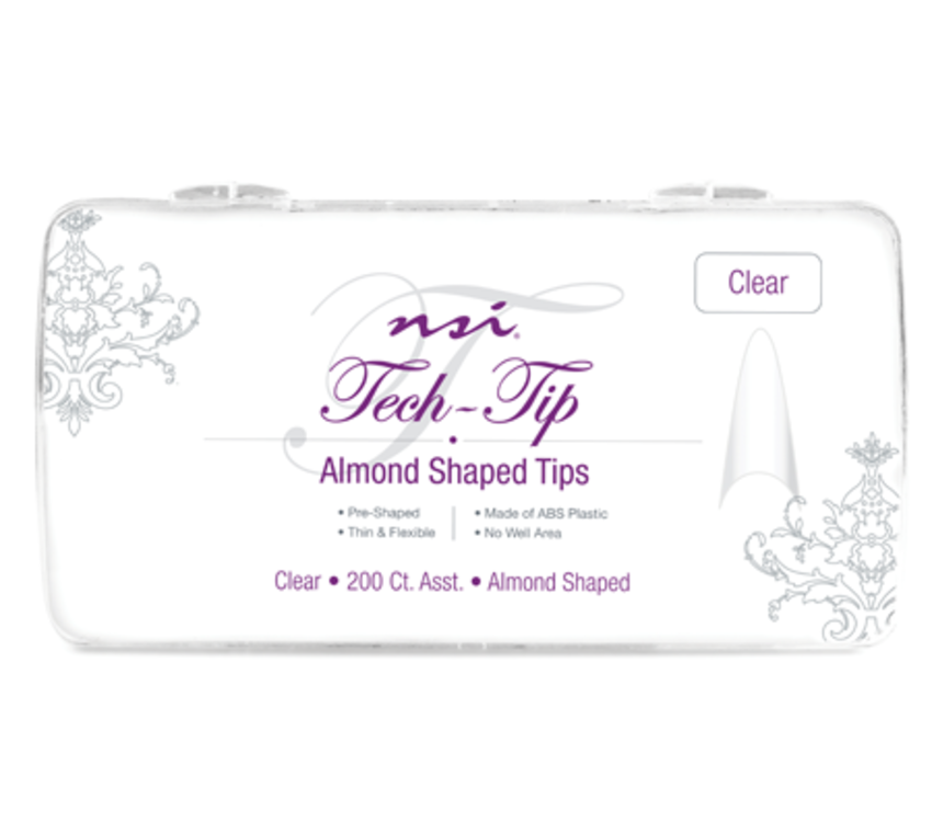 NSI Almond Clear Tip 200ct (1-10)