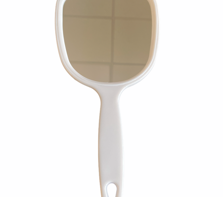 Hand mirror 13x29cm white frame