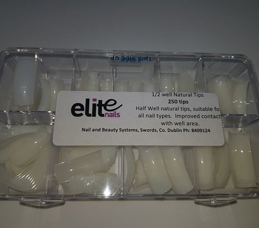 Elite Half Well Natural Tip 250ct