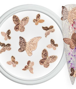 Nail Art Overlay 3D Butterfly Rose Gold