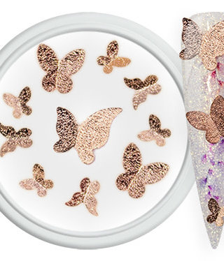 Nail Art Overlay 3D Butterfly Rose Gold
