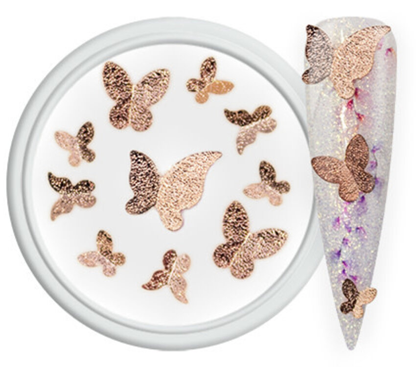 Nail Art Overlay 3D Butterfly Rose Gold