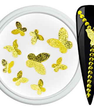 Nail Art Overlay 3D Butterfly Gold