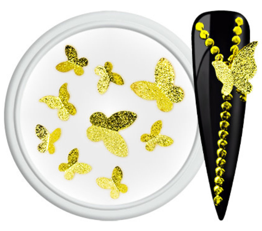Nail Art Overlay 3D Butterfly Gold