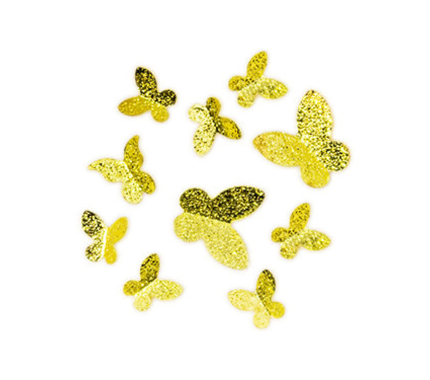 Nail Art Overlay 3D Butterfly Gold