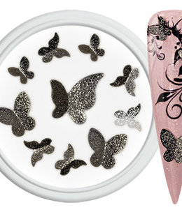 Nail Art Overlay 3D Butterfly Black