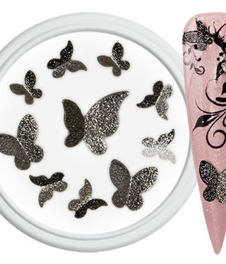 Nail Art Overlay 3D Butterfly Black