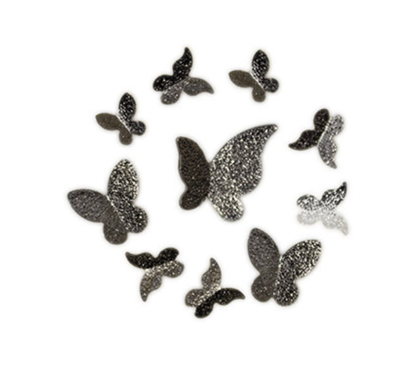 Nail Art Overlay 3D Butterfly Black