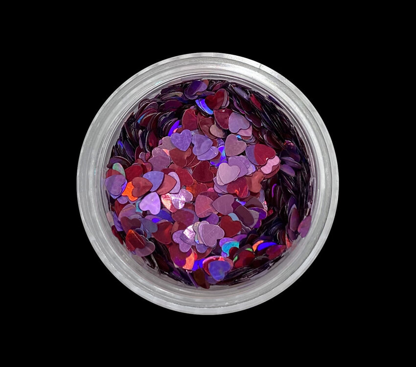 Magpie Hearts Purple/Red Shape Pot