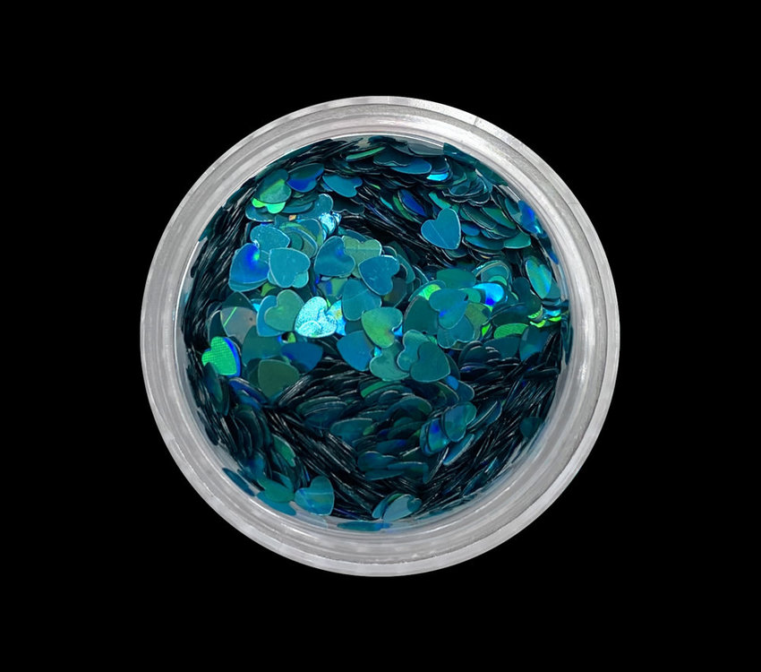 Magpie Magpie Shape Pot Hearts Blue/Green