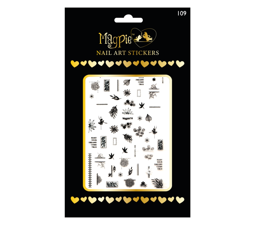 Magpie 109 Black Stickers