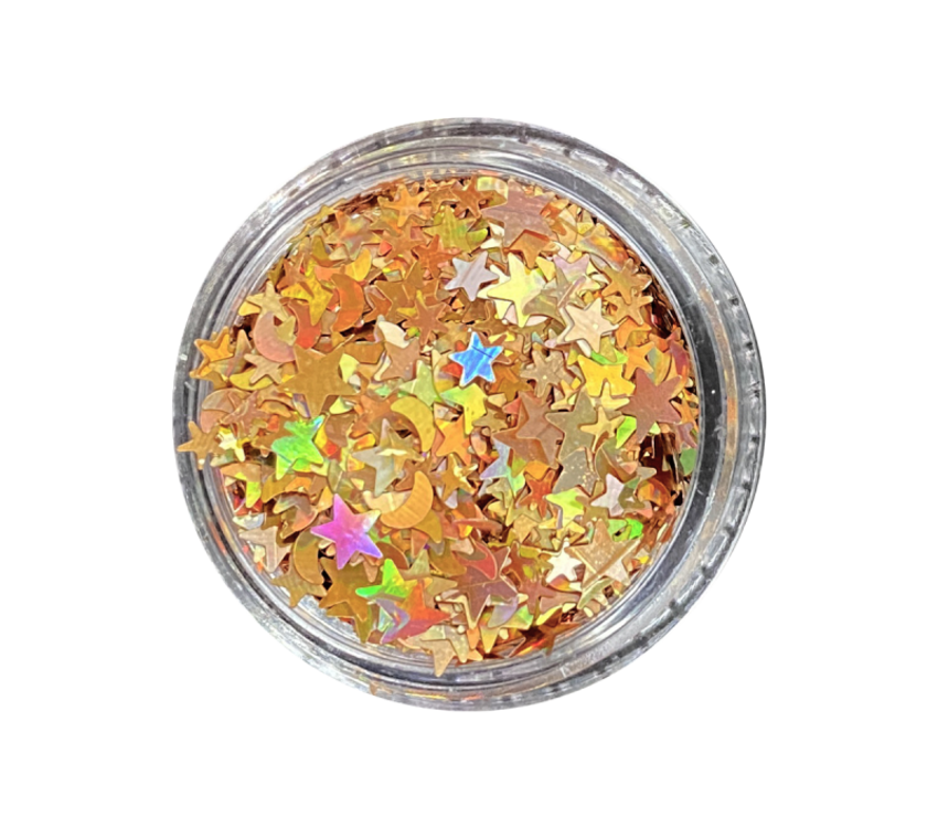 Magpie Gold Holo Moon & Stars Shape Pot