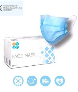 Face Masks 50 pcs Blue