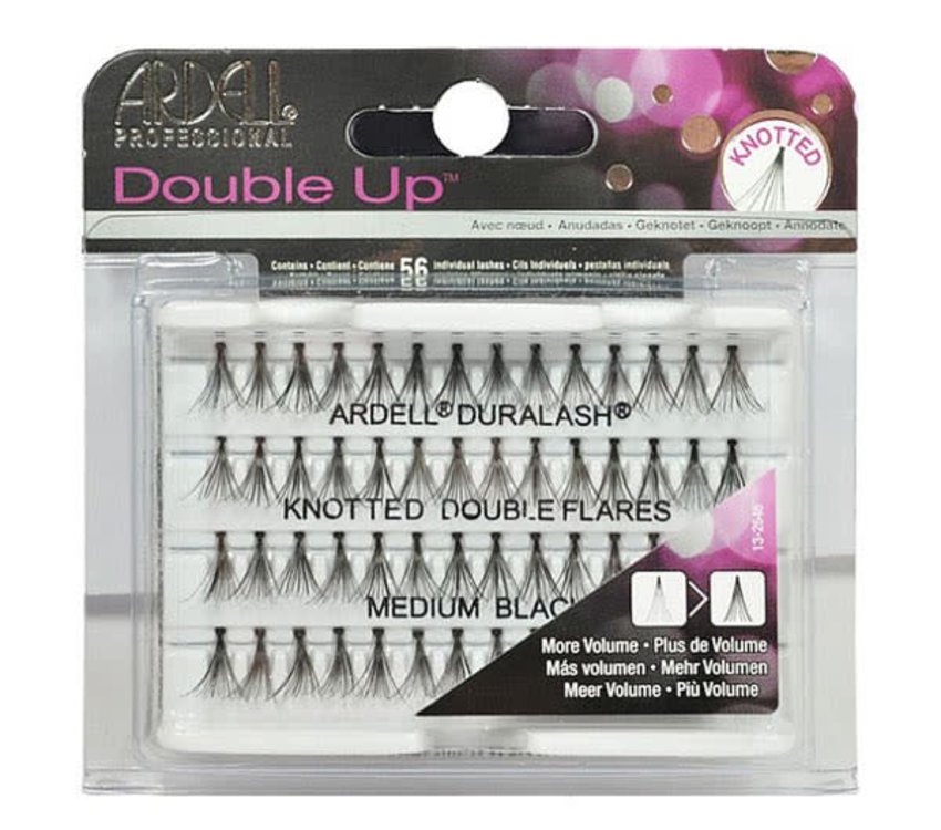 Ardell Double Up  Medium Black Knotted Double Flare