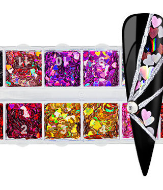 Nail Art Hearts Mix Tray MO5