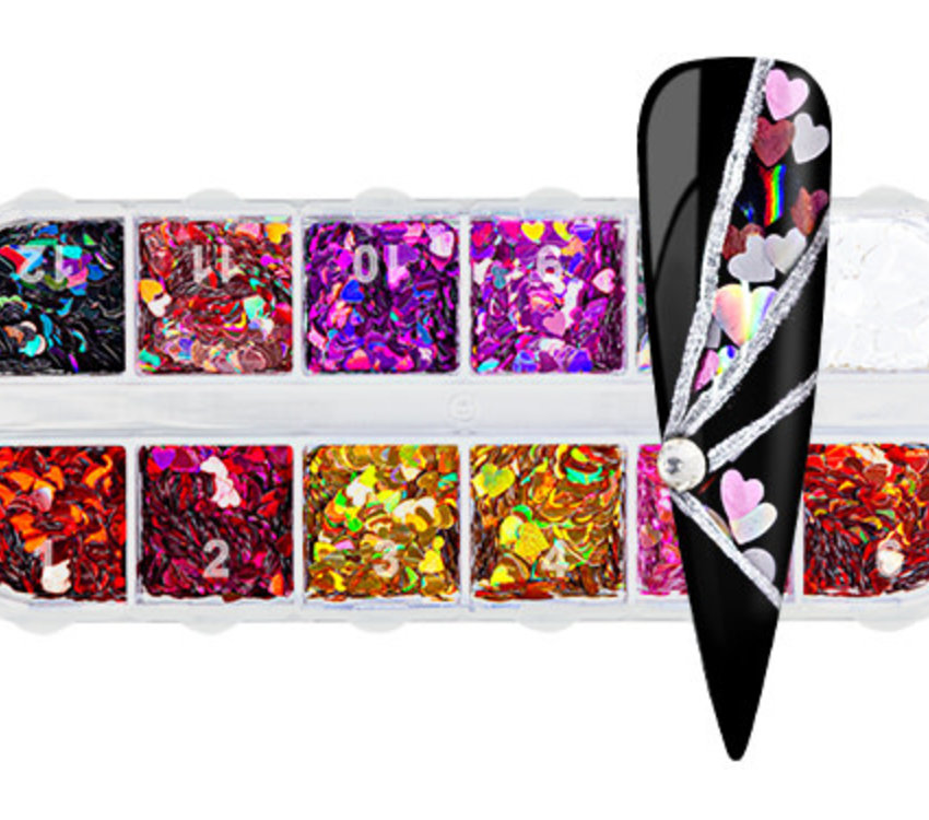 Nail Art Hearts Mix Tray MO5