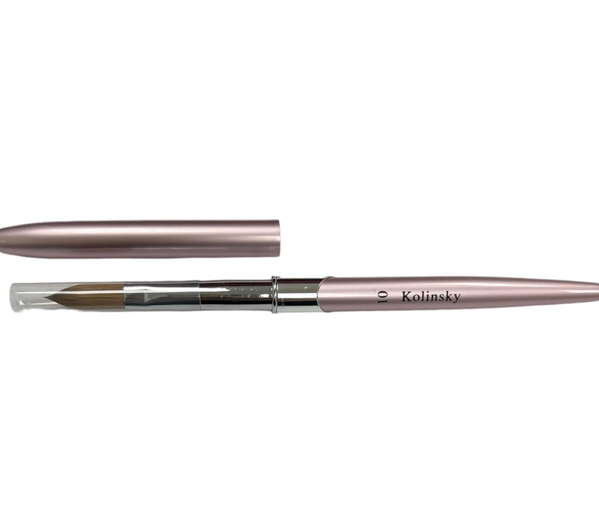 Kolinsky Acrylic Brush #10 Pink with Lid