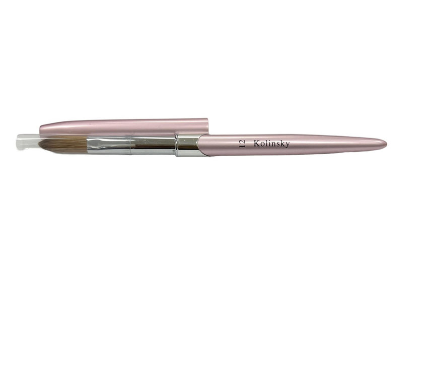 Kolinsky Pink Acrylic Brush  with Lid #12