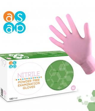 Pink Nitrile Gloves Medium 10 x100packs