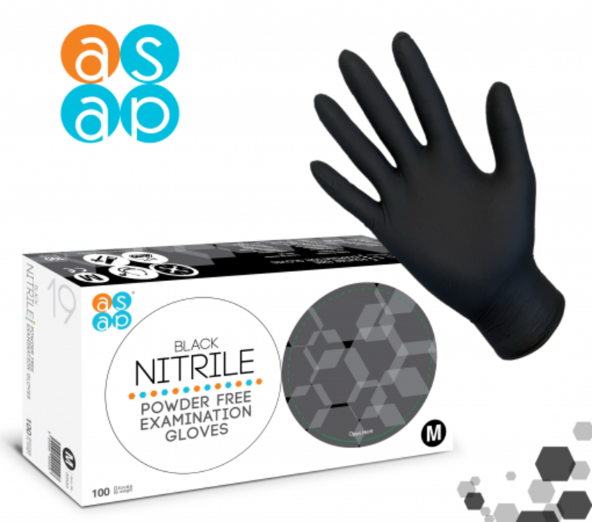 Nitrile Gloves Black Large 10 x 100pk