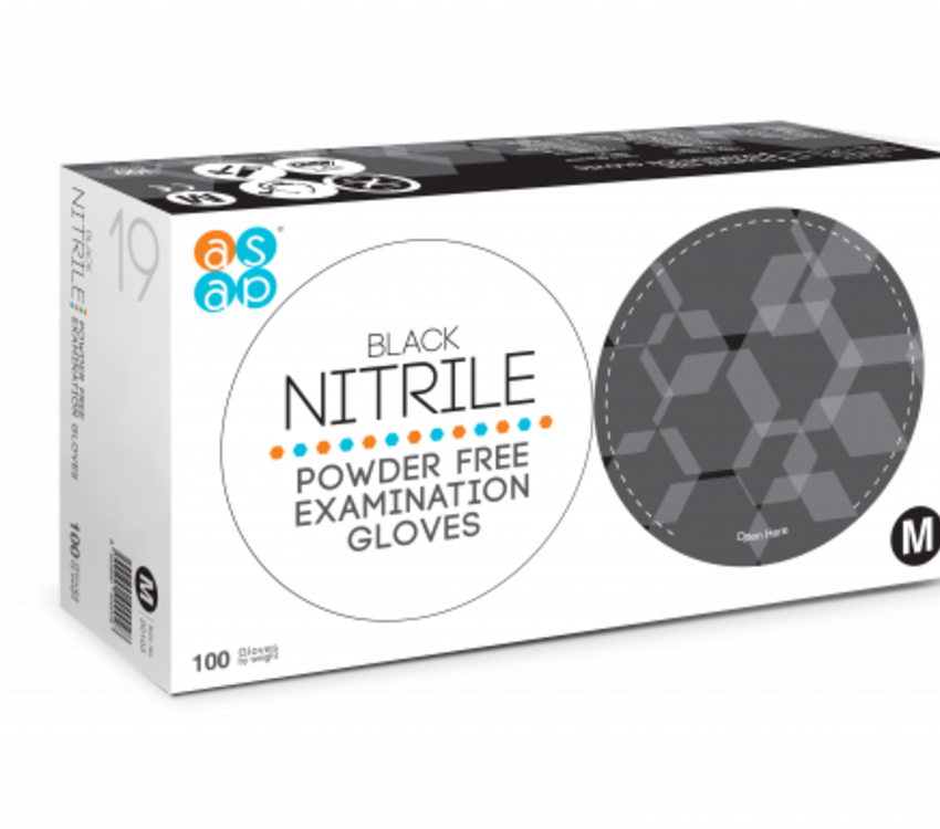 Nitrile Gloves Black Large 10 x 100pk