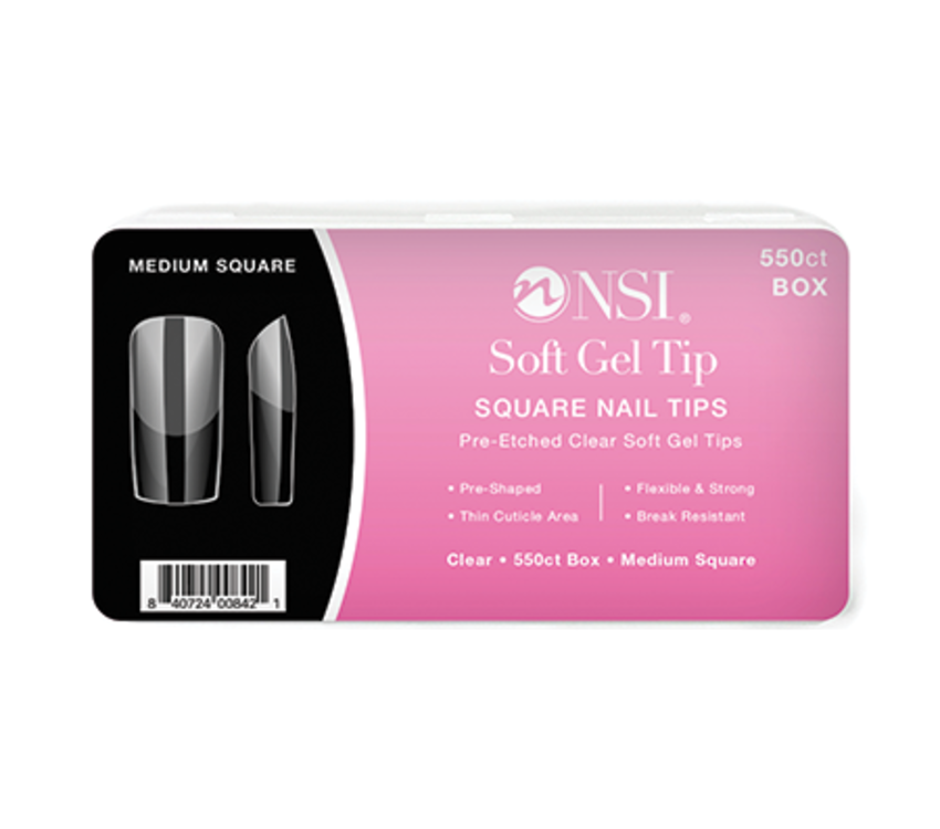 NSI Soft Gel Tips Square 550ct