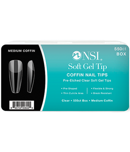 NSI Soft Gel Tips Coffin 550ct