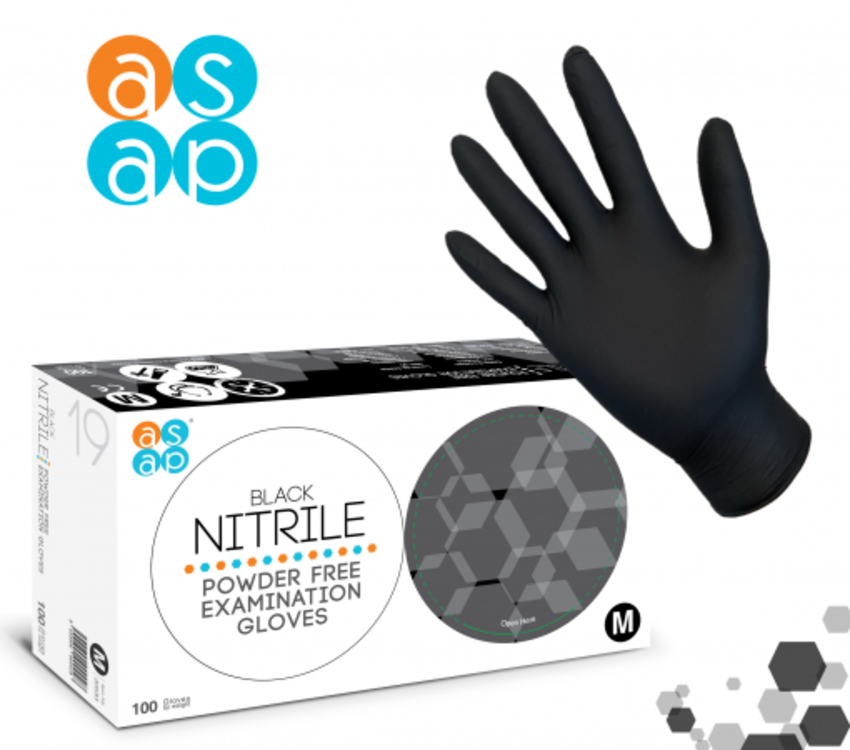 Black Nitrile Gloves MEDIUM 10x100packs