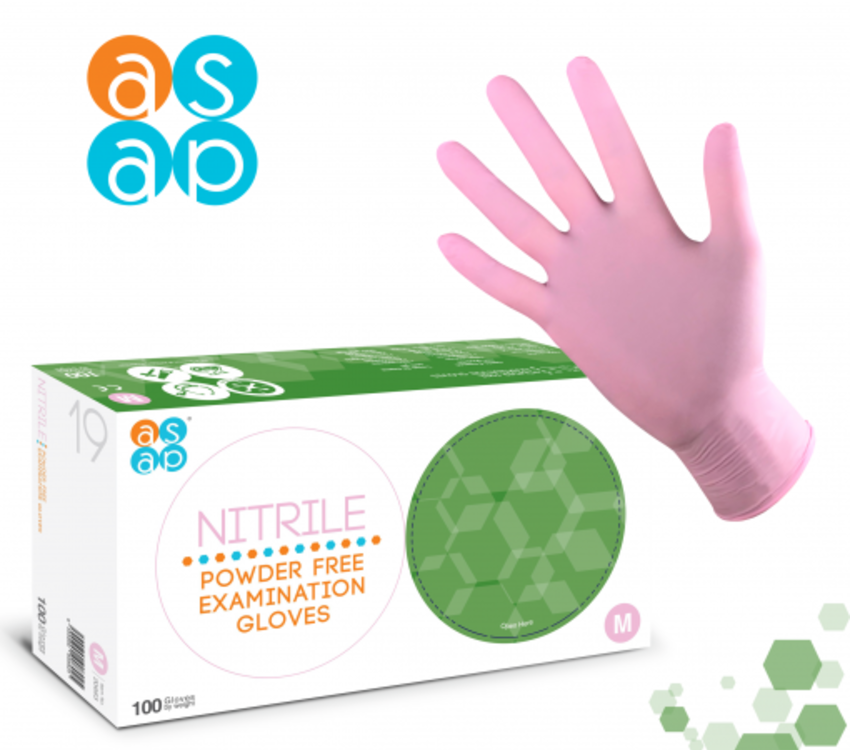 Pink Nitrile Gloves LARGE 10 x100packs