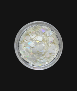 Magpie Shape Pot White Holo Hearts