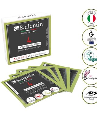Kalentin Vegan Lash Lift 4 Moisturising Serum Single Dose Sachets 1.5ml - Pack of 5