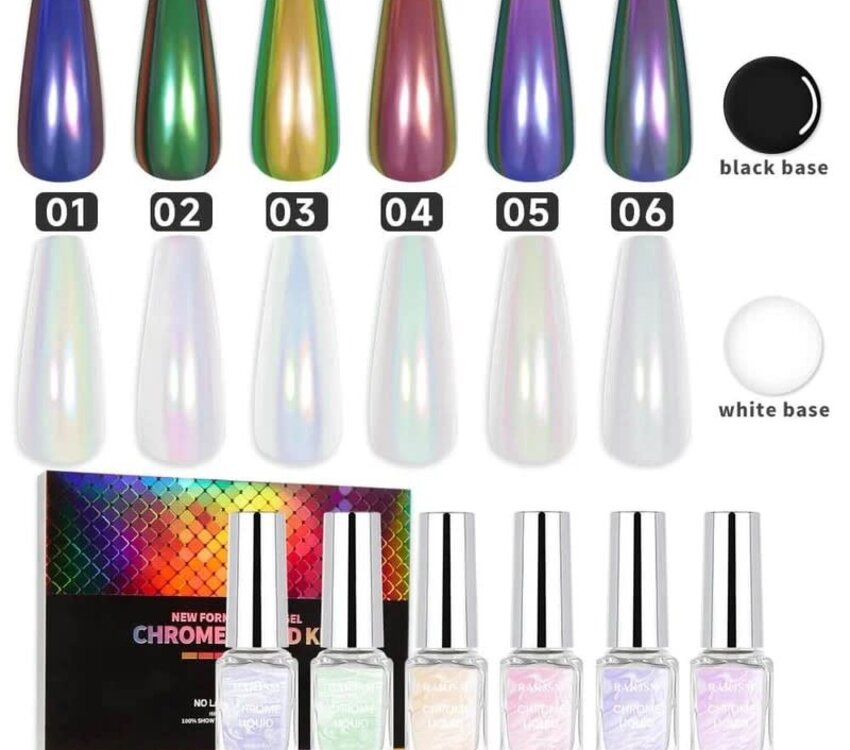 Aurora Magic Liquid Chrome Powder 5ml 6 pack