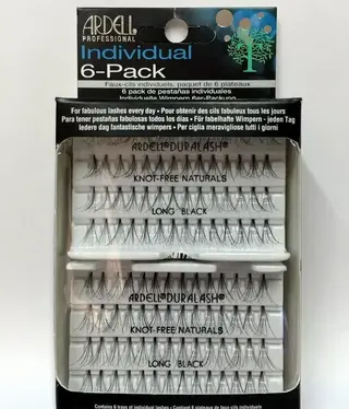 Ardell ARDELL Knot-Free Individuals Eye Lashes, medium, Black, Pack of 6 refill