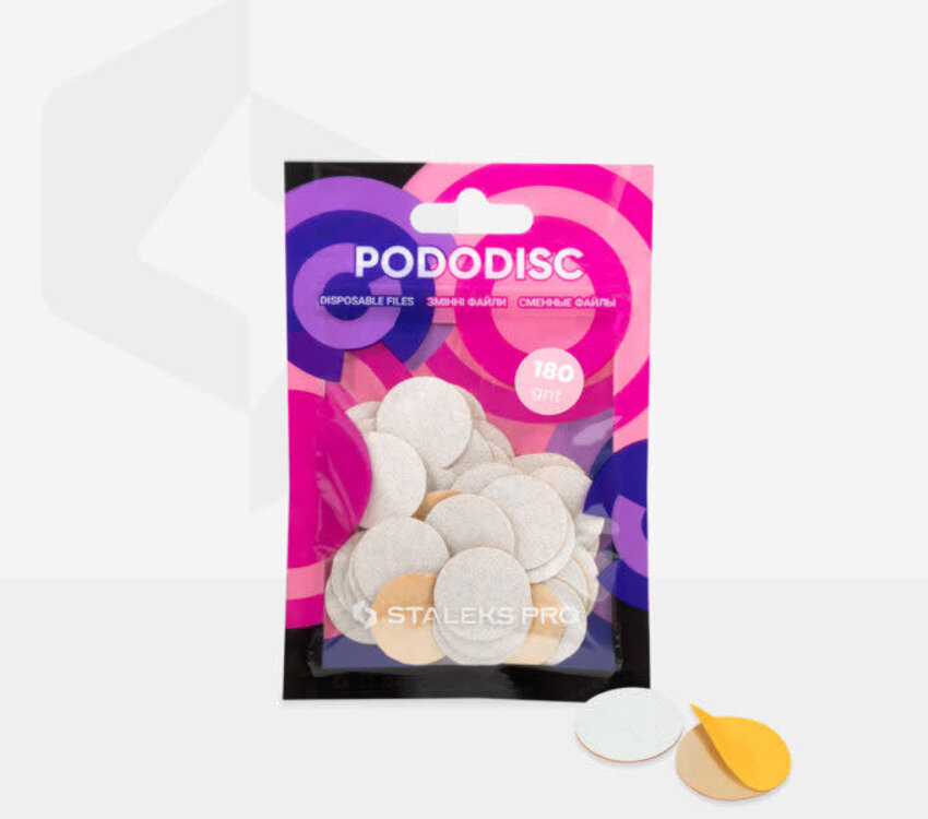 Staleks Pododisc m EXPERT Disposable white files for pedicure disc PODODISC M EXPERT 180 grit (50 pcs)