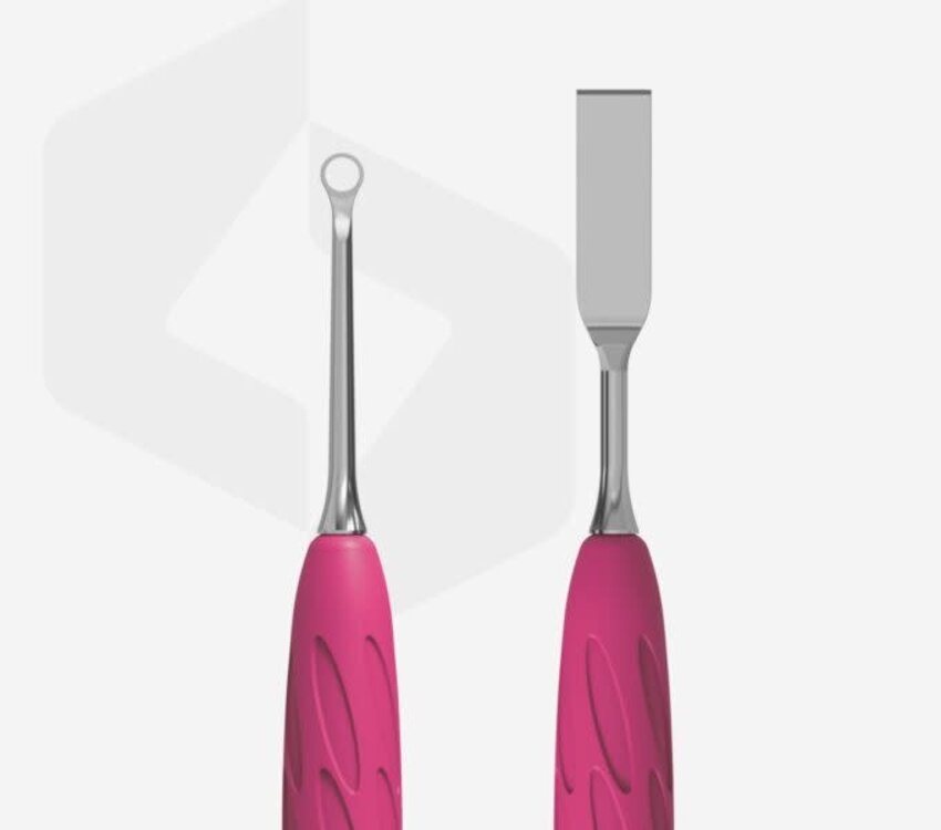 Staleks Manicure pusher Gummy with silicone handle UNIQ 11 TYPE 1 (straight flat and loop pusher)