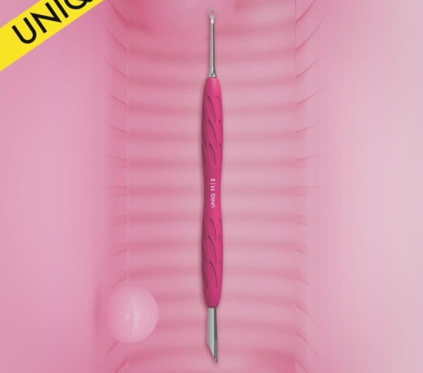 Staleks Manicure pusher Gummy with silicone handle UNIQ 11 TYPE 2 (beveled and loop pusher)