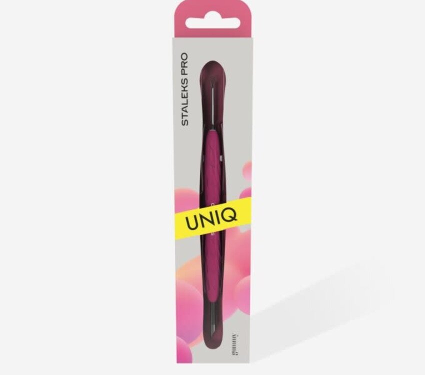 Staleks Manicure pusher Gummy with silicone handle UNIQ 11 TYPE 2 (beveled and loop pusher)