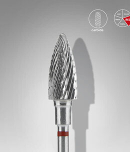Staleks Carbide pine cone bit red 6 mm /14 mm
