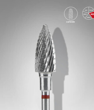 Staleks Carbide pine cone bit red 6 mm /14 mm