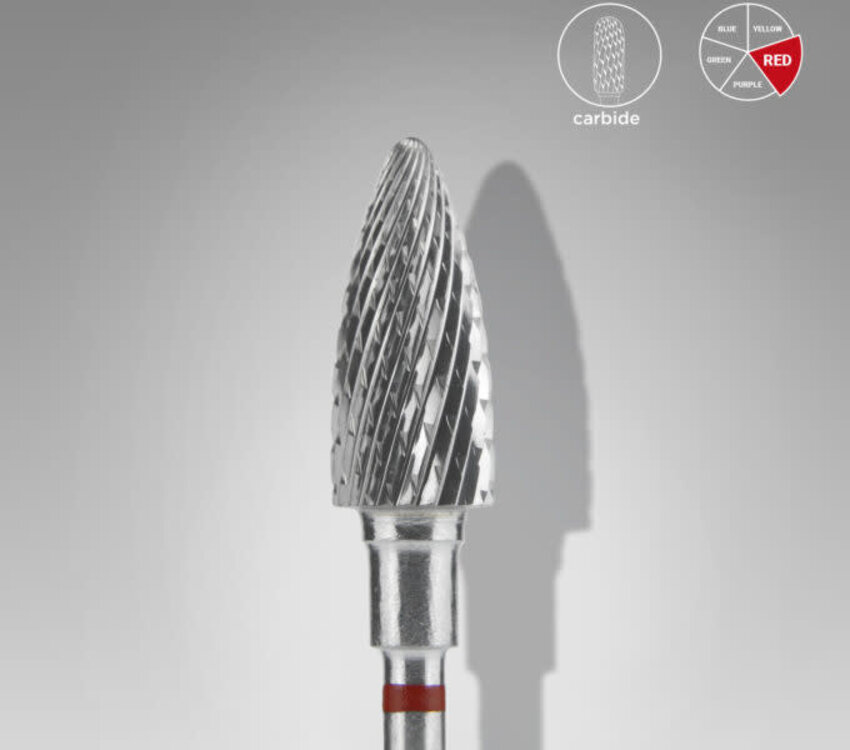 Staleks Carbide pine cone bit red 6 mm /14 mm