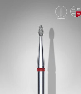 Staleks Diamond rounded bud red bit 1,6 mm /3,4 mm