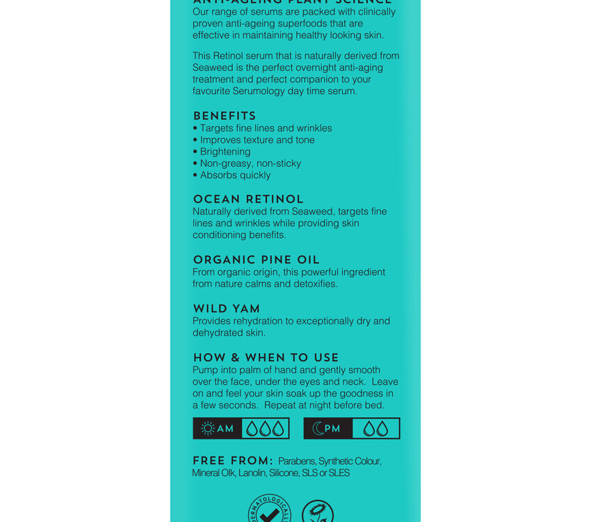 Hive Maskology "RETINOL Overnight Serum • Sea Kelp • Pine Oil • "