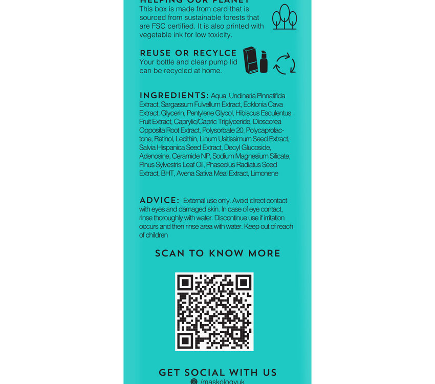 Hive Maskology "RETINOL Overnight Serum • Sea Kelp • Pine Oil • "