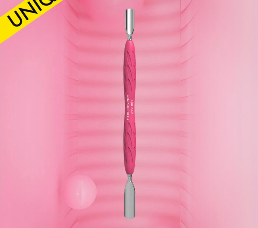 Staleks UNIQ 10 TYPE 1 Manicure Pusher Gummy - Silicone Handle (rounded wide and rounded narrow)