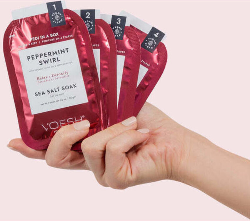 Voesh Pedi in a Box 4 step Peppermint Swirl