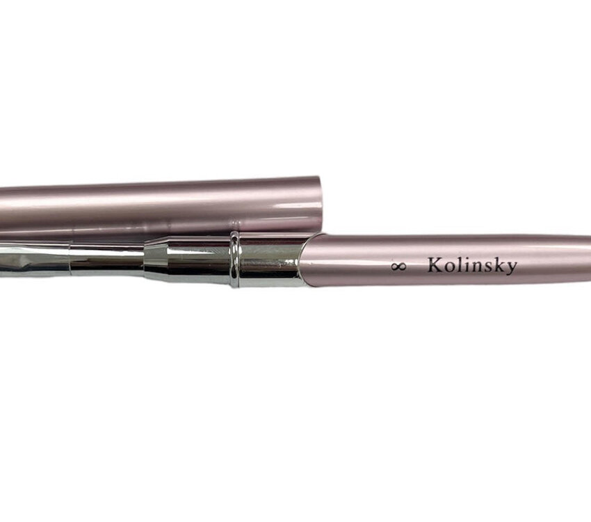 Kolinsky #8 Pink Acrylic Brush with lid